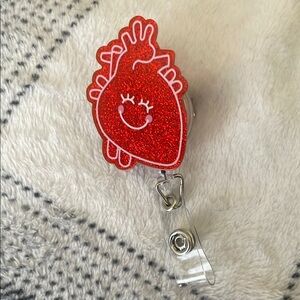 Glitter Heart‎ Badge Clip